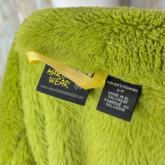 Mountain Hardwear S Monkey Fleece Full Zip Front Jacket High Pile Lime Green - Picture 8 of 10